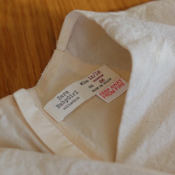 ZARA | Linen texture Cream Jumpsuit - Picture 3 of 4